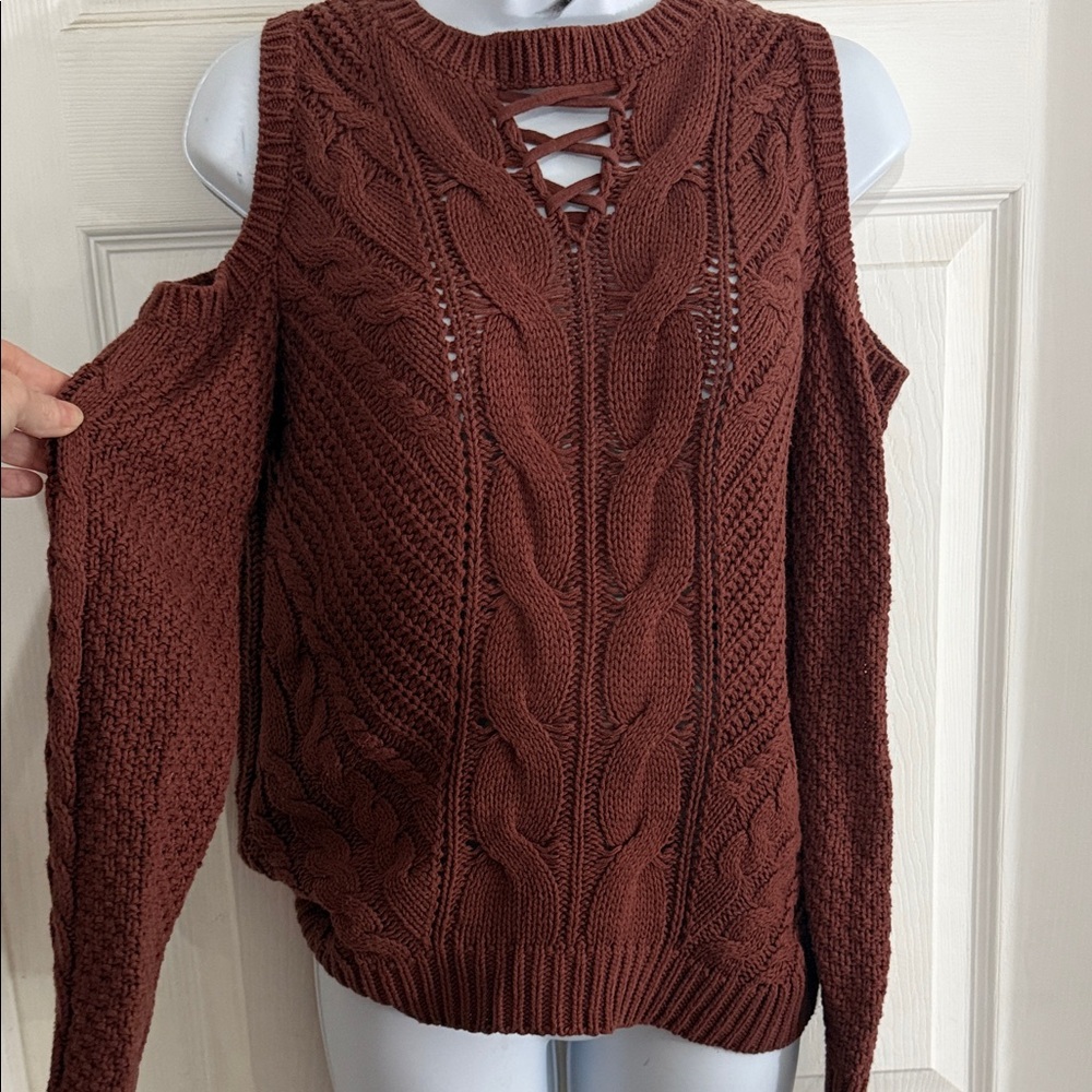 Cold shoulder sweater
